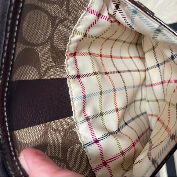Coach Crossbody Brown/Beige Signature Coated Canvas Purse. Authentic I.D. # - Picture 6 of 16